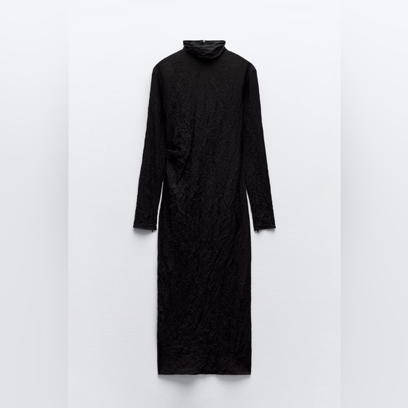 ZARA CREPEY MAXI DRESS S - Picture 4 of 5